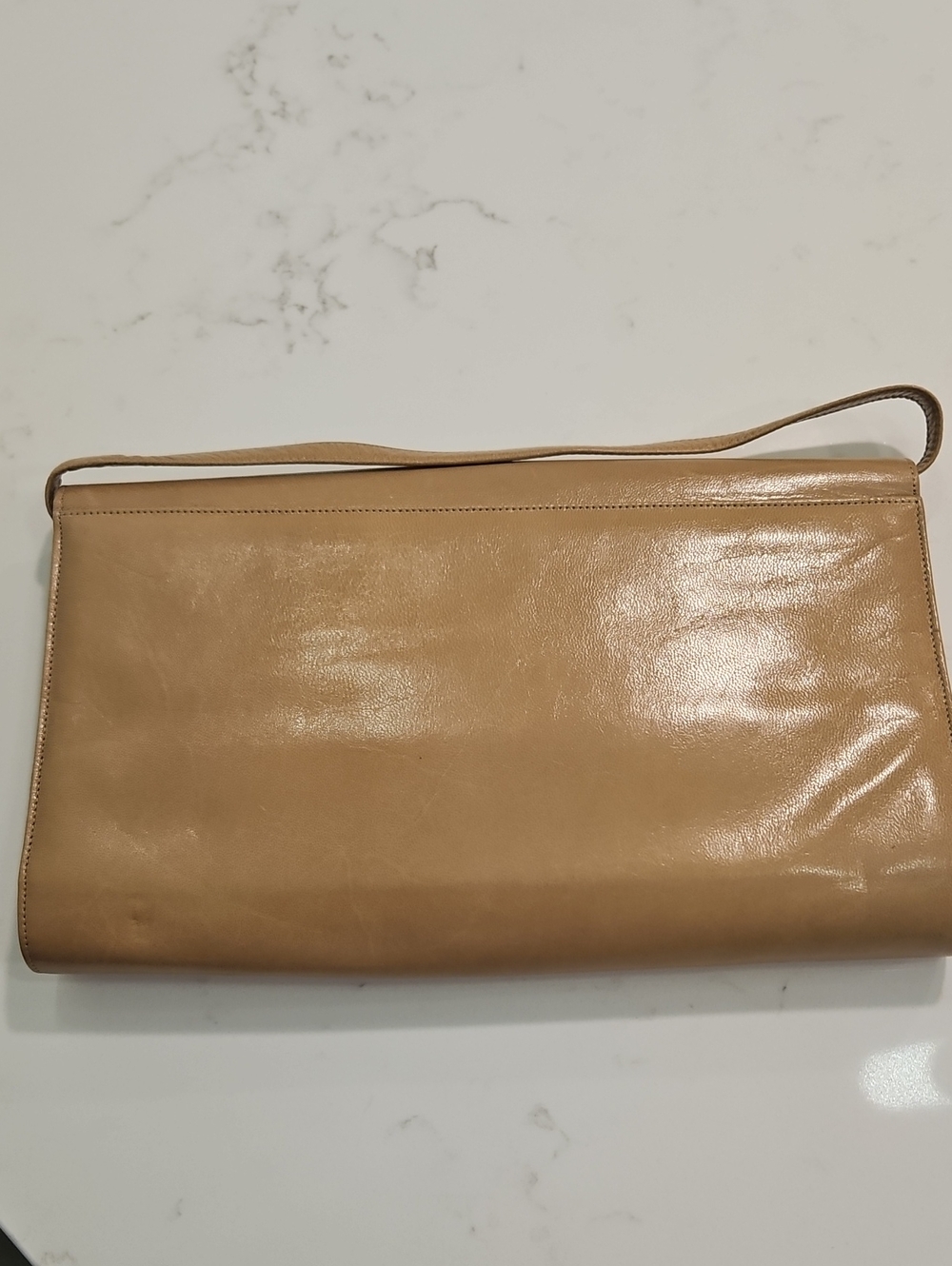 Vtg Charles Jourdan Paris Kid Leather Envelope Bag Clutch Removable Strap EUC - Picture 2 of 9